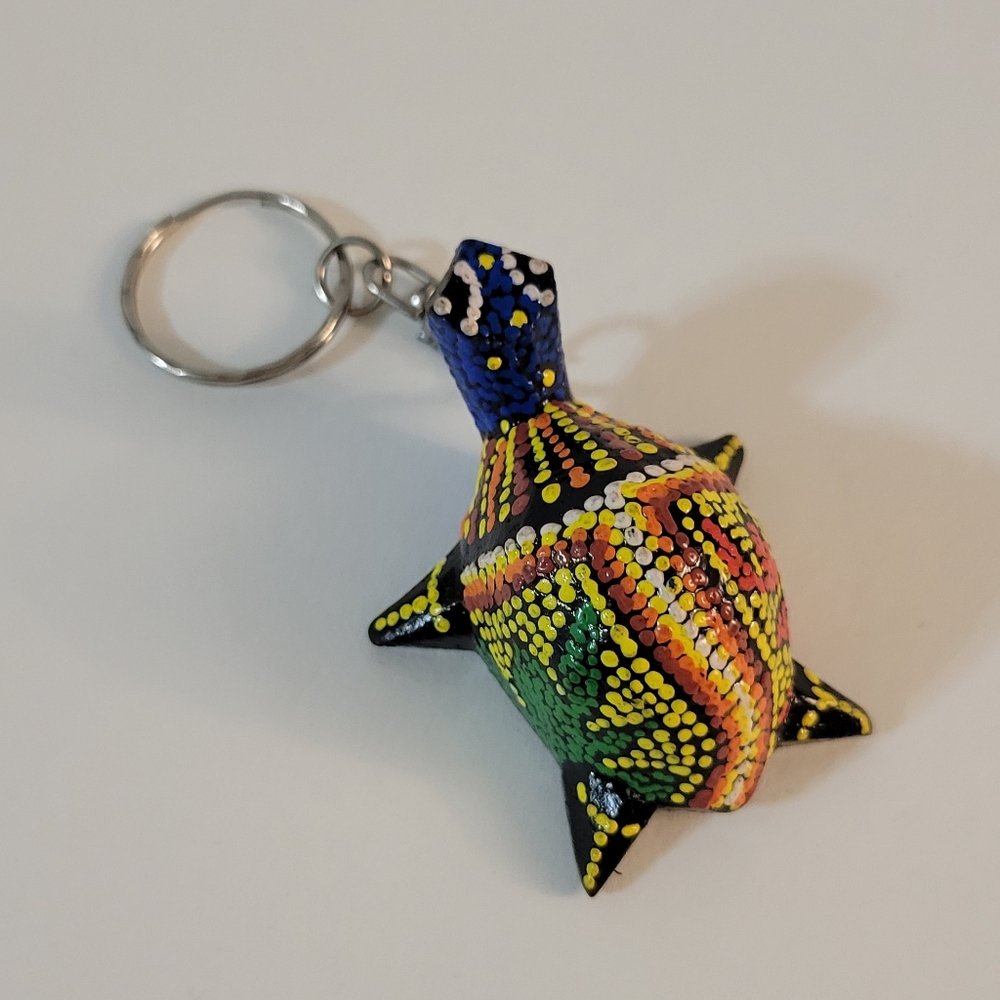 Hand Crafted Painted Turtle Keychain - Picture 2 of 5